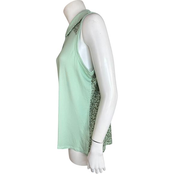 Zuda Rayon Span Print Mix Golf Tank Soft Mint Large NWOT Sleeveless Collar - Picture 5 of 13